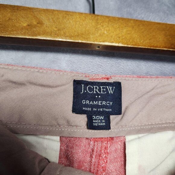 J Crew‎ Gramercy Shorts Mens 30 Pink Red Linen Blend Casual Summer Lightweight - Picture 3 of 10
